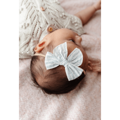 Sea Breeze Stripe Claire — Mini on Nylon Headband