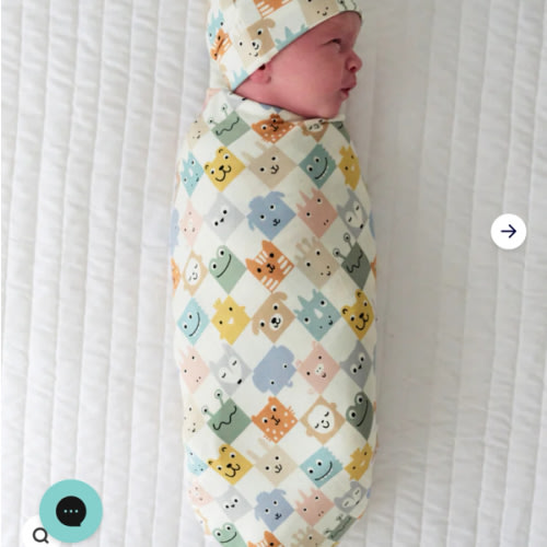 Check Mates Swaddle & Hat Set - Little Sleepies