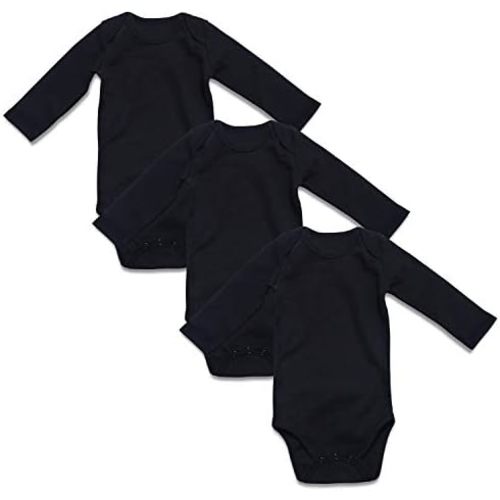 GKrepps Unisex 3-Pack Long-Sleeve 100% Organic Cotton Baby Bodysuits Infant Toddler