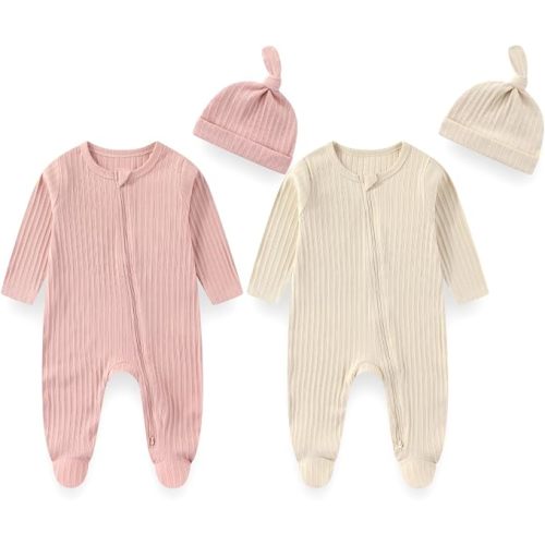 JELYLOVE Unisex Long Sleeve Baby Boy Girl Footies Sets New Born Clothes