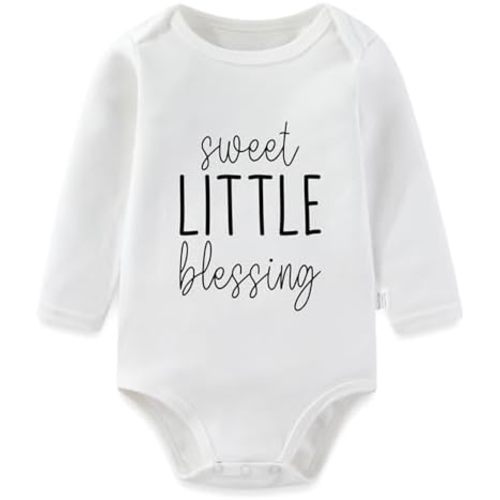 Sweet Little Blessing Long Sleeve Baby Bodysuits, Christian Infant Romper Outfits Girls Boys 0-24 Months