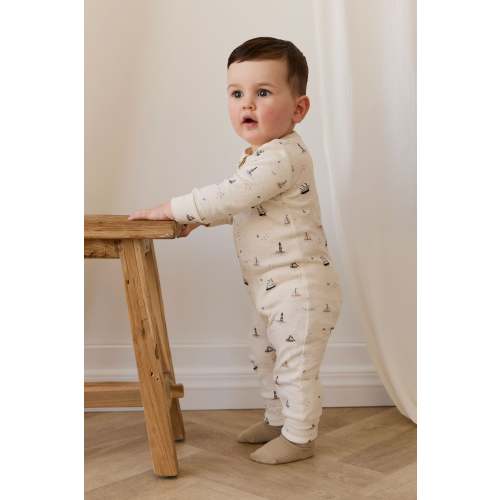 Organic Cotton Reese Zip Onepiece-Sailing Day