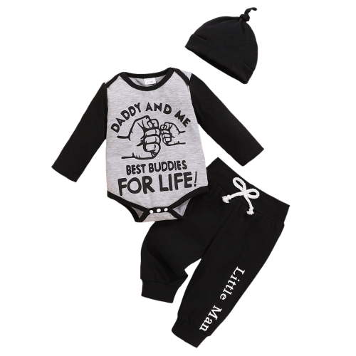 Curenmufel Infant Boy Clothes Winter Newborn Baby Boys Cowboy Outfits Cow Print Letter Bodysuit+Long Leggings+Cap 3pcs Infant Boy Country Clothes 0 3 6 9 12 18 24 Months (Grey,9-12 Months)