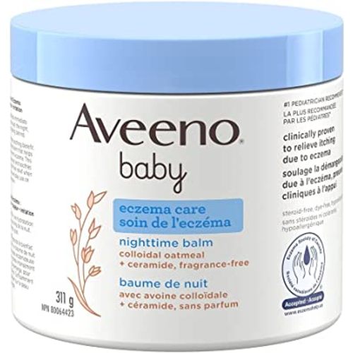 Aveeno Baby Eczema Care Nighttime Balm - With Soothing Colloidal Oat & Ceramide for Dry, Itchy Skin - Gentle Bedtime Eczema Care product Helps Strengthen Natural Moisture Barrier - Fragrance-Free 311g