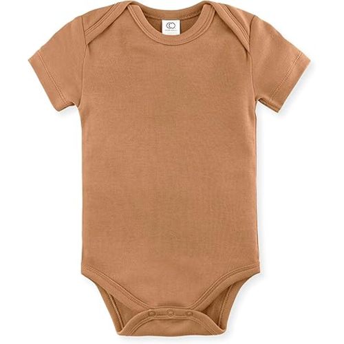 Colored Organics Unisex Newborn 100% Organic Cotton Bodysuit - Short Sleeve Infant One Piece - Baby Boy and Girl Clothing