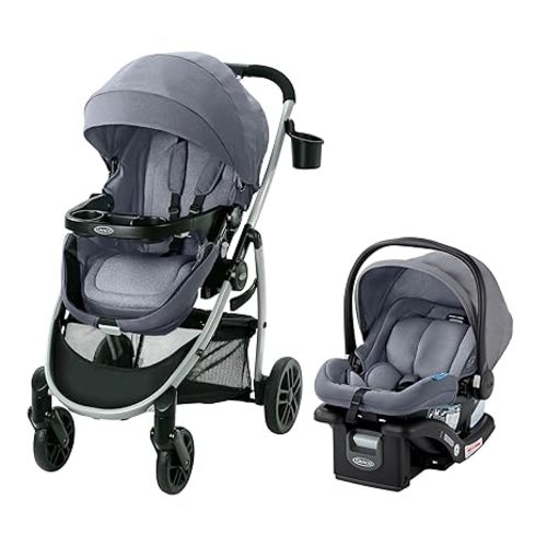 Graco Modes Pramette Travel System | Stroller & Car Seat Combo | 3-in-1 Stroller Modes | Includes Graco SnugRide 35 Infant Car Seat | Ellington