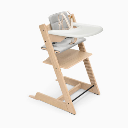 Tripp Trapp High Chair Complete² - Oak Natural / Anthracite Cushion/ Vanilla White Tray