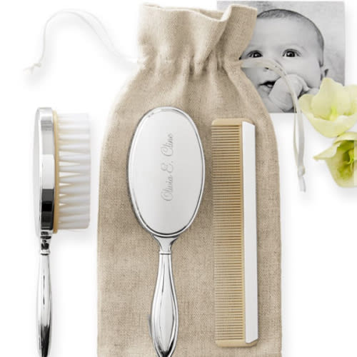 Silver Baby Brush & Comb Set
