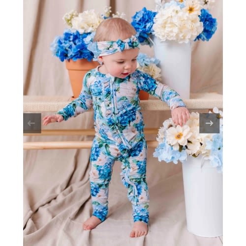 Once in a Blue Bloom Convertible Ruffle Romper