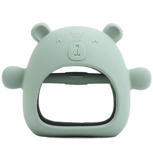 Lulyboo Silicone Easy Grip Teether Bear - Sage