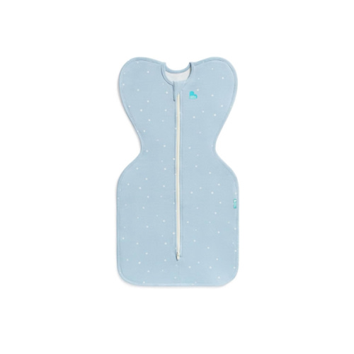 Love to Dream Swaddle Up Original, Arms Up Position, Light and Ultra Breathable Cotton - Wearable Blanket - 1.0 TOG - (20-24°C) Ideal for Moderate Temps (Twinkle Powder Blue, Small, 3.5–6kg)