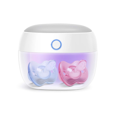 Papablic Portable Pacifier Sanitizer, UV Light Sanitizer Case for Pacifier, USB Rechargeable Mini Pacifier Sanitizer Box, 99.9% Cleaned in 59 Seconds