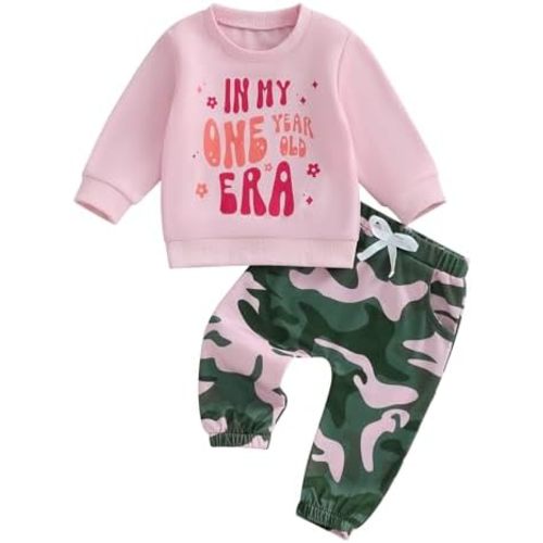 WZTYYDS Baby Girl First Birthday Outfit In My One Year Old Era Sweatshirt Fall Long Sleeve 1st Birthday Shirt Pants Set