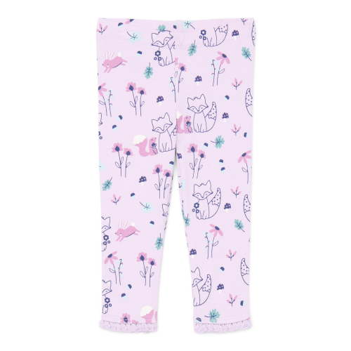 Garanimals Baby Girls Print Jersey Leggings with Lace Trim, Sizes 0M-24M