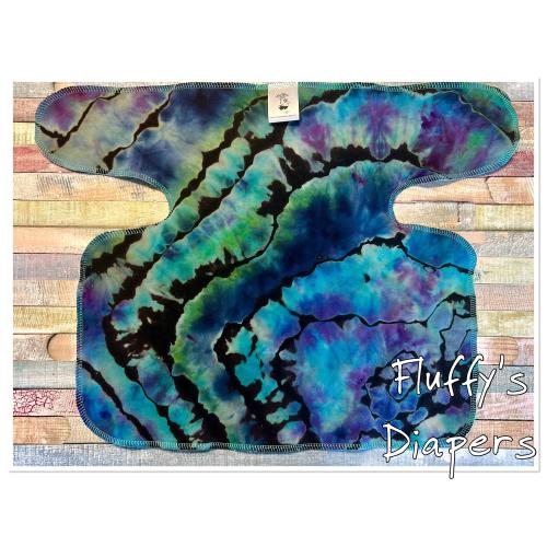 Reverse Tie Dye OS Stretchy Preflat Cloth Diaper Ready To Ship