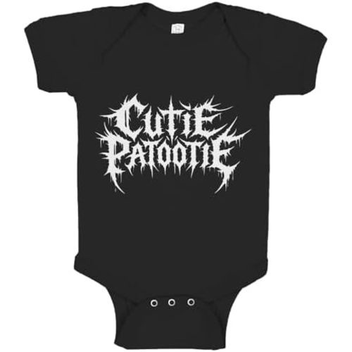 Indica Plateau Cutie Patootie Death Metal Band Font Infant Romper