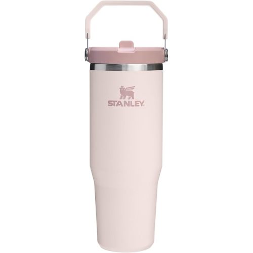 STANLEY IceFlow 2.0 Flip Straw Tumbler, 30 oz, Rose Quartz | Easy Carry Handle | Twist On Lid and Flip Up Straw | Leak Resistant Water Bottle | Insulated Stainless Steel | BPA-Free