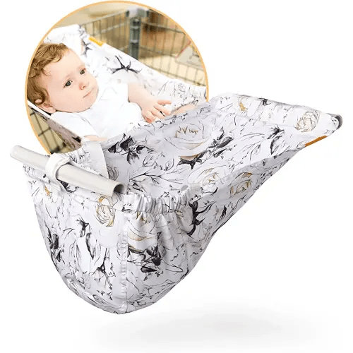 Binxy Baby Shopping Cart Hammock – Infant Seat for Grocery Carts – Holds Car Seats Securely – Compatible with Select 4-Seater Wagons (20–24” Wide) – Supports Up to 50 lbs – Coming Up Roses
