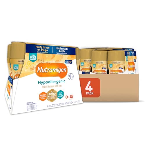Enfamil Nutramigen Hypoallergenic Baby Formula with Iron, Lactose Free, Colic Relief from Cow's Milk Allergy Starts in 24 Hours, Brain Building DHA, Concentrated Liquid, 8 Fl Oz, 24 Bottles