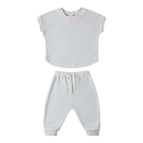 Quincy Mae Terry Tee + Pant Set - Sky