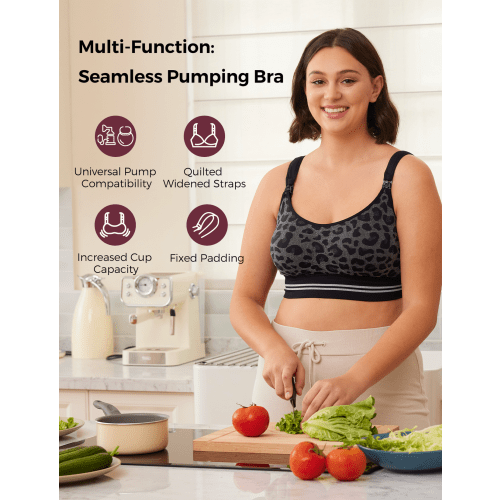 DEX 4-in-1 Hands-Free Seamless Stretch Fabric Pumping Bra