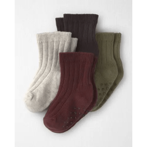 Baby 4-Pack No-Slip Ankle Socks Made with Organic Cotton - Little Planet | Carter's