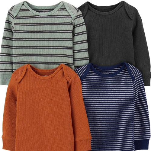 Simple Joys by Carter's Baby 4-pack Soft Thermal Long Sleeve Bodysuits