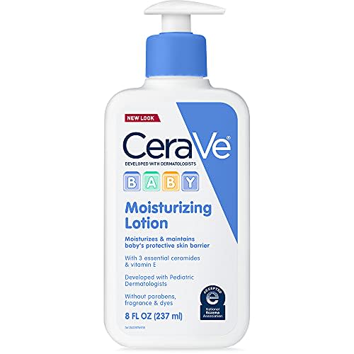 CeraVe Baby Lotion | Gentle Baby Skin Care with Hyaluronic Acid and Ceramides | Paraben and Fragrance Free | 8 Ounce | Packaging May Vary