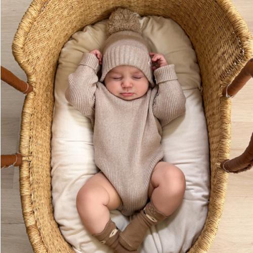 Baby Rib Bodysuit - Heather Beige