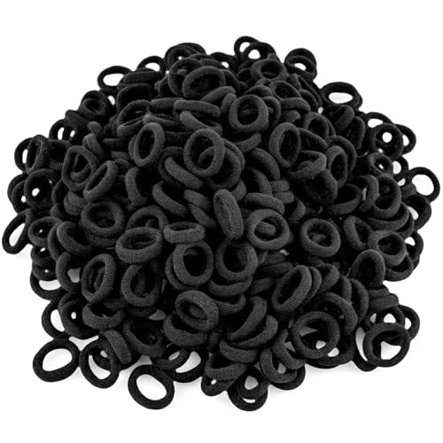 400 PCS Baby Hair Ties – No Damage Elastic Ponytail Holders, Soft Seamless Multicolor Hair Bands for Toddlers and Girls, Baby Hair Accessories (Black)