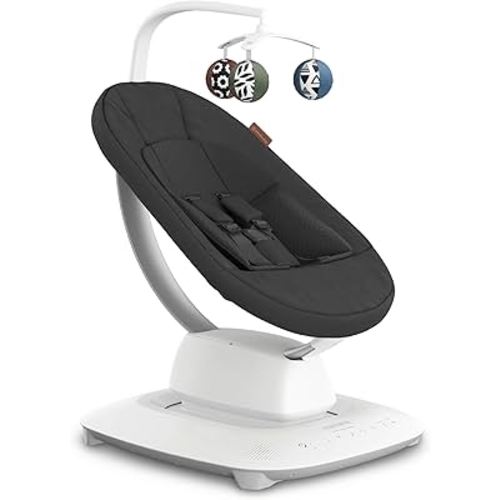 UPPAbaby Mamaroo Smart Swing – Customizable Soothing Modes with MotionSync Technology – Infant Recline + Bluetooth Enabled – Included Newborn Insert – Jake (Charcoal Mélange)