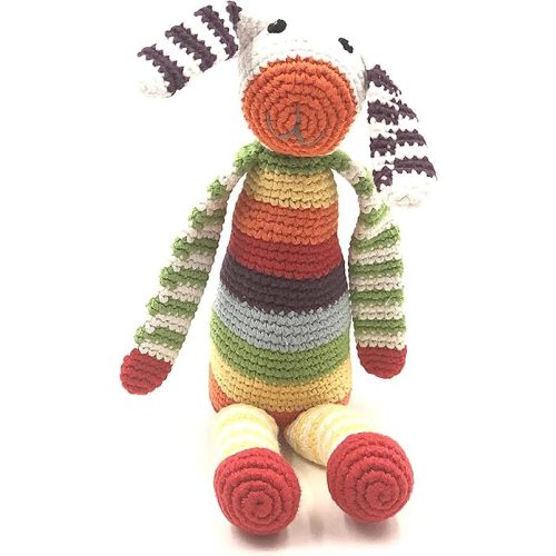 Pebble | Handmade Rainbow Bunny | Crochet | Fair Trade | Pretend | Imaginative Play | Woodlands | Machine Washable