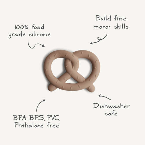 Mushie Baby Pretzel Silicone Teether (Natural)