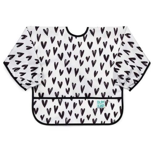 Sleeved Bib for Baby & Toddler 6 to 24 months – Hearts | Bumkins Baby
