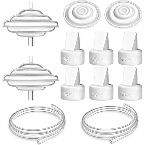 PumpMom-us Breast Pump Parts for Spectra, Replace Duckbill Valves Tubes Backflow Protector Membrane for Spectra S1 S2 9 Plus Breastpumps