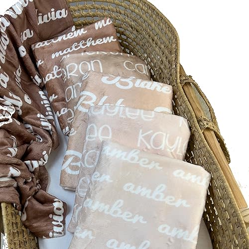 Ships Next Day - Boho Personalized Baby Blankets for Girls with Name - Printed in America - Bohemian Baby Blanket - Personalized Custom Baby Girl Blankets