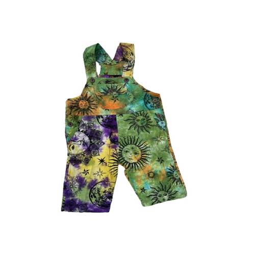 Hippie Wear Kid’s Stonewashed Printed Patchwork Trouser Pants Dungaree