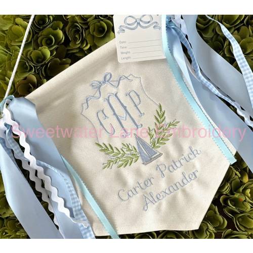 Custom Baby Banner with SAILBOAT Baby Banner, Welcome Banner, Hospital Door Sign, Baby Shower