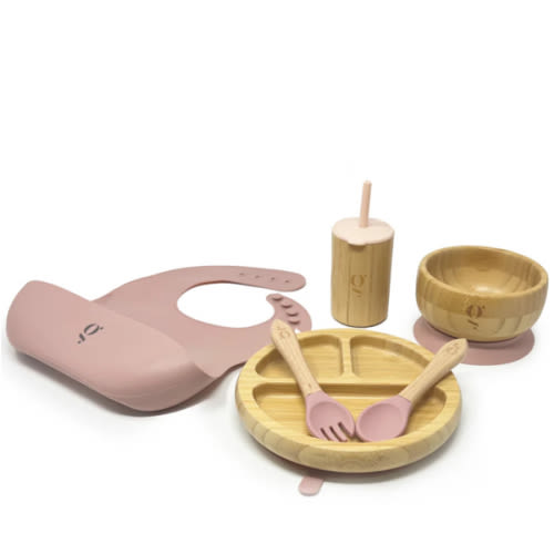 Baby / Toddler Bamboo Dinnerware With Suction Set of 6 Pieces