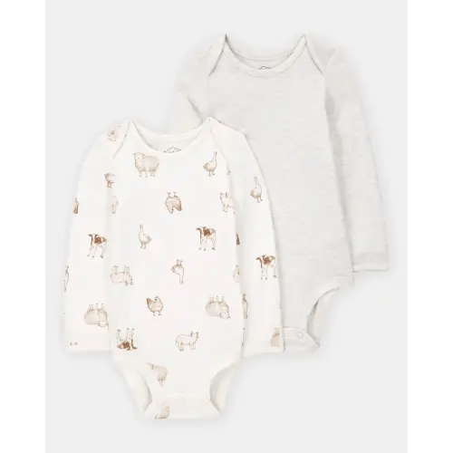Baby 2-Pack Long-Sleeve PurelySoft Bodysuits | Carter's