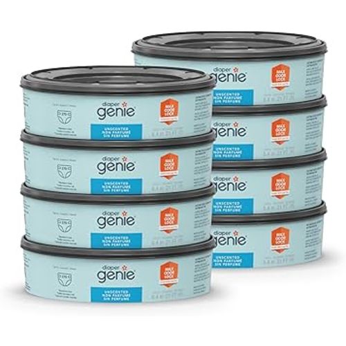 Diaper Genie Bags Refills 270 Count (Pack of 8) with Max Odor Lock | Holds Up to 2160 Newborn Diapers