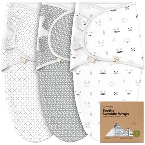 KeaBabies 3-Pack Organic Baby Swaddle Sleep Sacks - Newborn Swaddle Sack, Ergonomic Baby Swaddles 0-3 Months