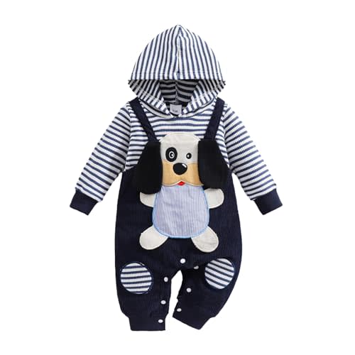 Baby Boy Clothes Newborn Hoodie Romper Fall Winter One-piece Outfit Infant Cute Cartoon Clothing Set 0-18 Months