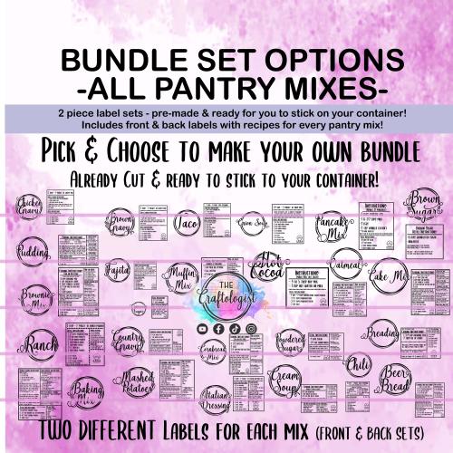 LABEL BUNDLES - Make your own Craftologist Pantry Mix Bundle Set - Complete sets or partial sets with ALL 27 pantry mixes to choose from!