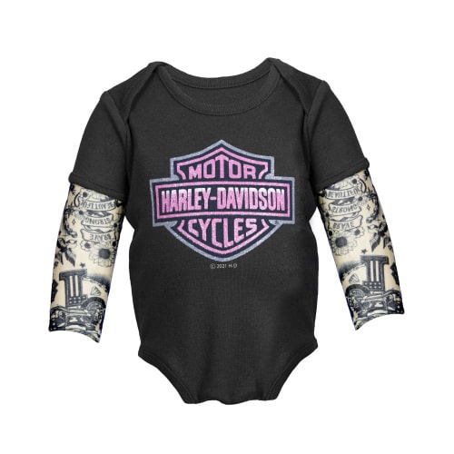 Infant Girl's Mesh Tattoo Sleeve Creeper | Harley-Davidson USA