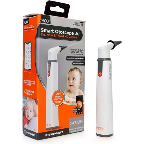 MOBI Ear, Nose & Throat Smart Otoscope Jr. HD Camera-1080P HD Lens, Multi-Axis Gyroscope, 6 LED Lights, 90+ Min Use
