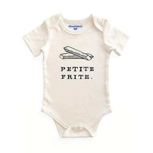 Chunky Deli Petite Frite Baby Bodysuit Gender Neutral French Foodie Outfit Soft 100% Cotton Short Sleeve One-Piece