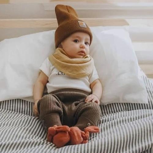 Fairtrade Organic Baby Boys Rounded, 4-Way Reversible, 8 Layer Muslin Drool Bibs