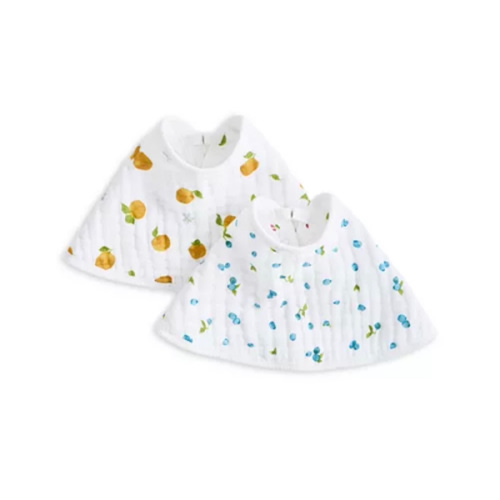 Unisex Fresh Fruit Muslin Burpy Bibs, 2 Pack