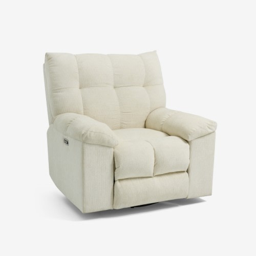Power Swivel Rocker Recliner with Waffle Back